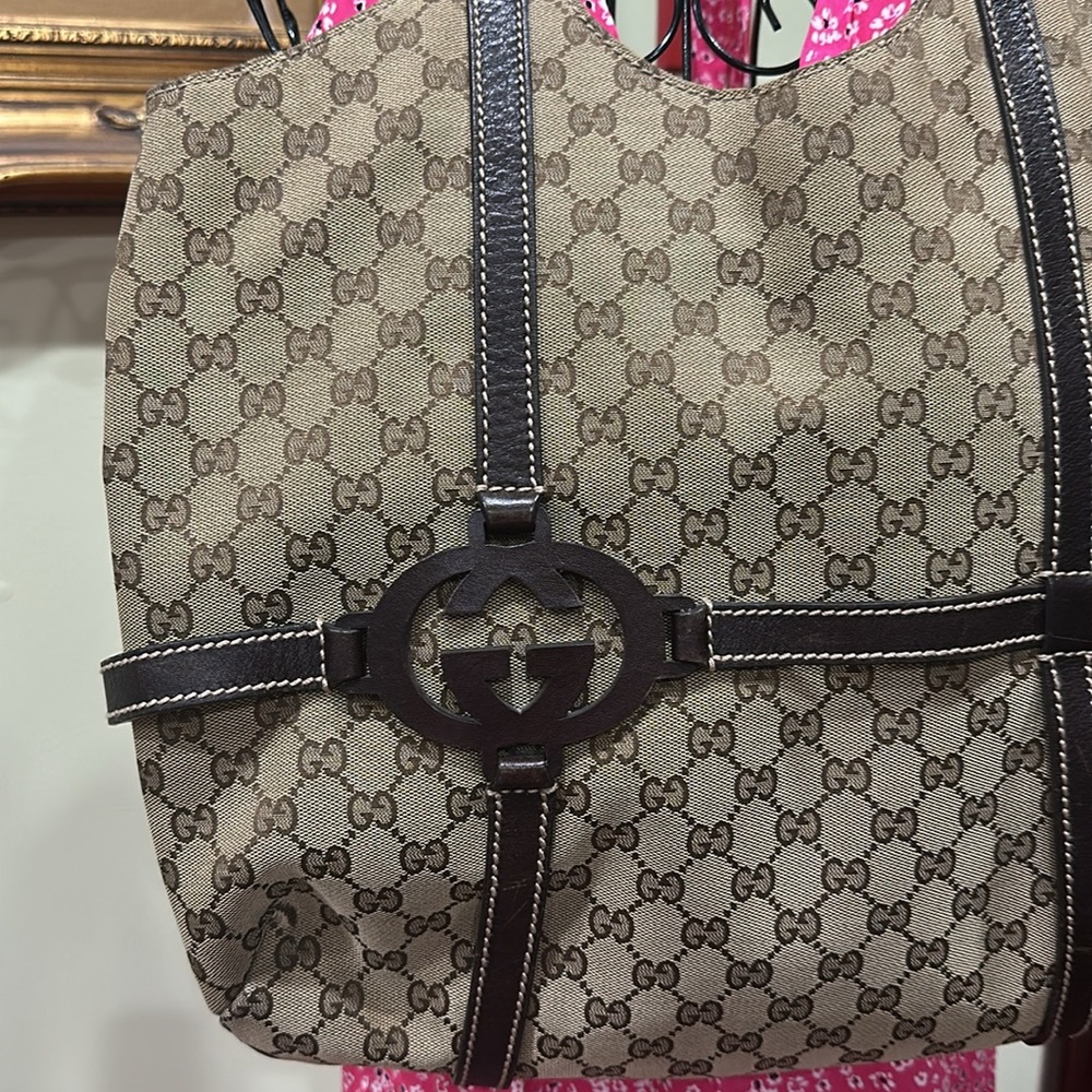 Gucci Brown GG Supreme Tote Bag - Picture 3 of 7